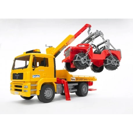 Vedes Bruder 02750 MAN TGA Abschlepp-LKW Mit Geländewagen 4 Vedes Bruder 02750 MAN TGA Abschlepp-LKW Mit Geländewagen – Bild 2