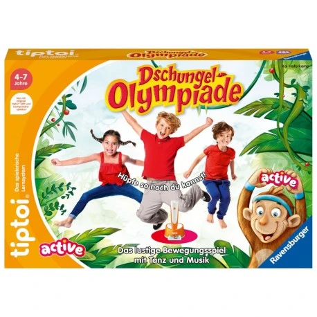 Ravensburger Tiptoi® ACTIVE Spiel 00129, Dschungel-Olympiade, Bewegungsspiel Ab 4 Jahre Für 1-6 Spieler 3 Ravensburger Tiptoi® ACTIVE Spiel 00129, Dschungel-Olympiade, Bewegungsspiel Ab 4 Jahre Für 1-6 Spieler