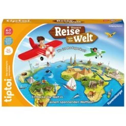 Ravensburger Tiptoi Spiel 00117 Unsere Reise Um Die Welt - Lernspiel Ab 4 Jahren, Lehrreiches Geografiespiel Für Junge