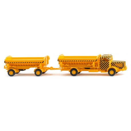 WIKING Kipperhängerzug (Büssing 8000) - Verkehrsgelb 4 WIKING Kipperhängerzug (Büssing 8000) - Verkehrsgelb – Bild 2